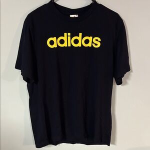Adidas Men's Tee in Black with Yellow Logo